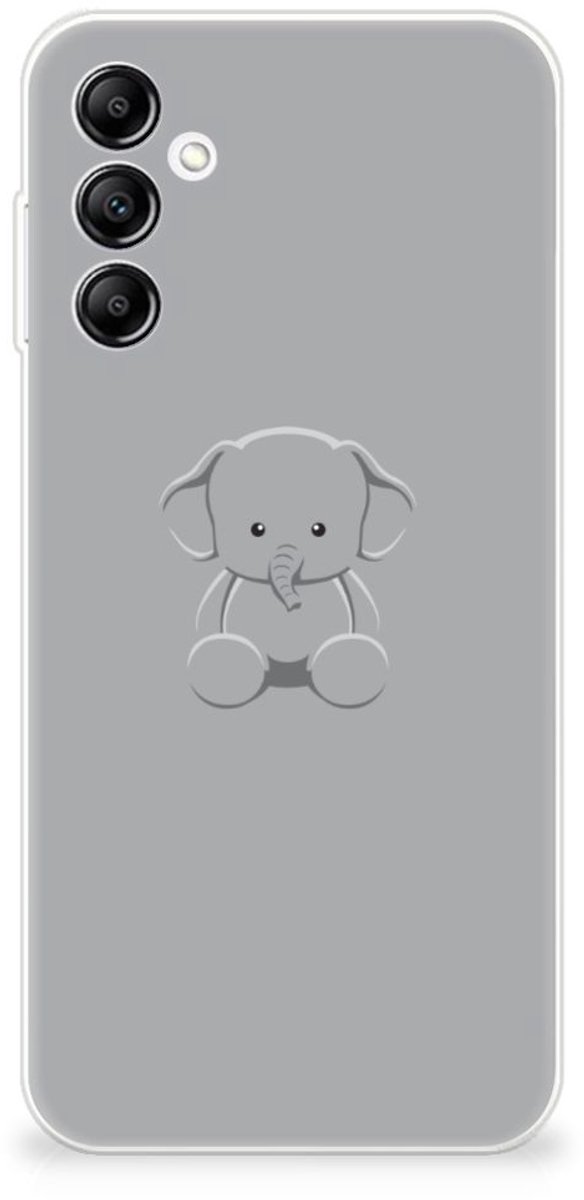 Samsung Galaxy A14 5G Telefoonhoesje met Naam Grijs Baby Olifant