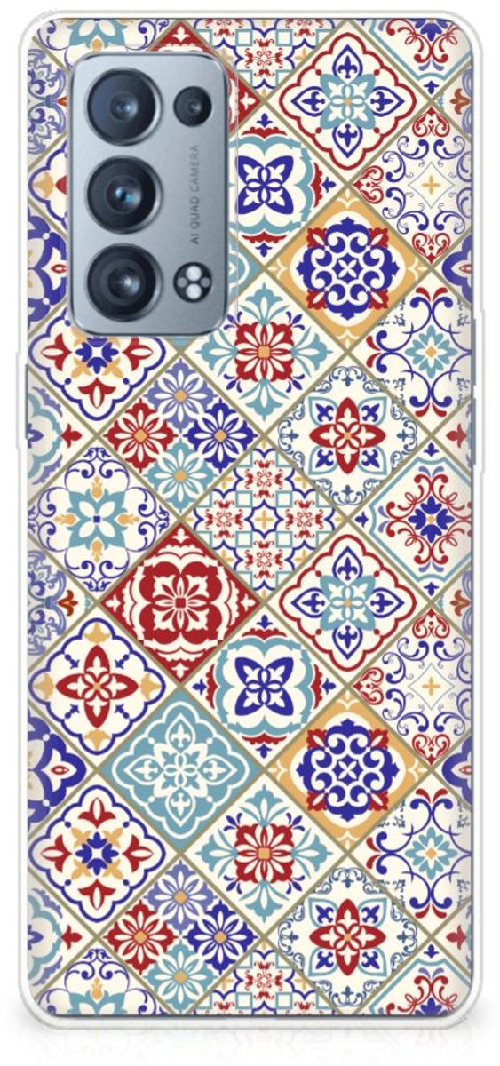 OPPO Reno 6 Pro Plus 5G TPU Siliconen Hoesje Tiles Color