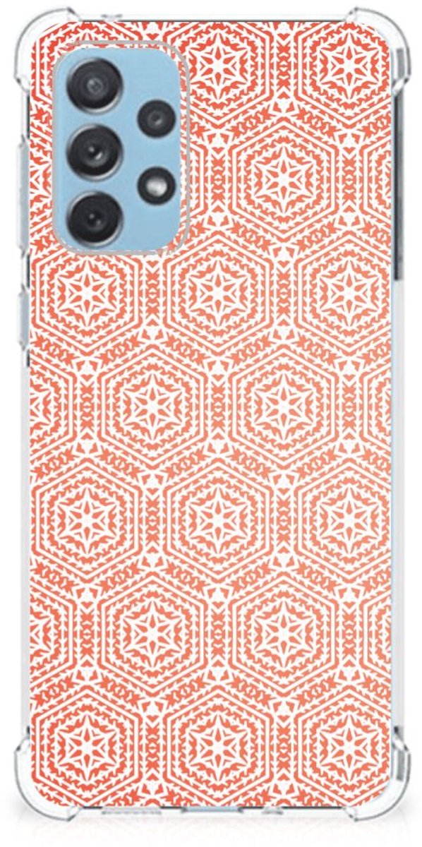 Samsung Galaxy A73 Doorzichtige Silicone Hoesje Pattern Orange