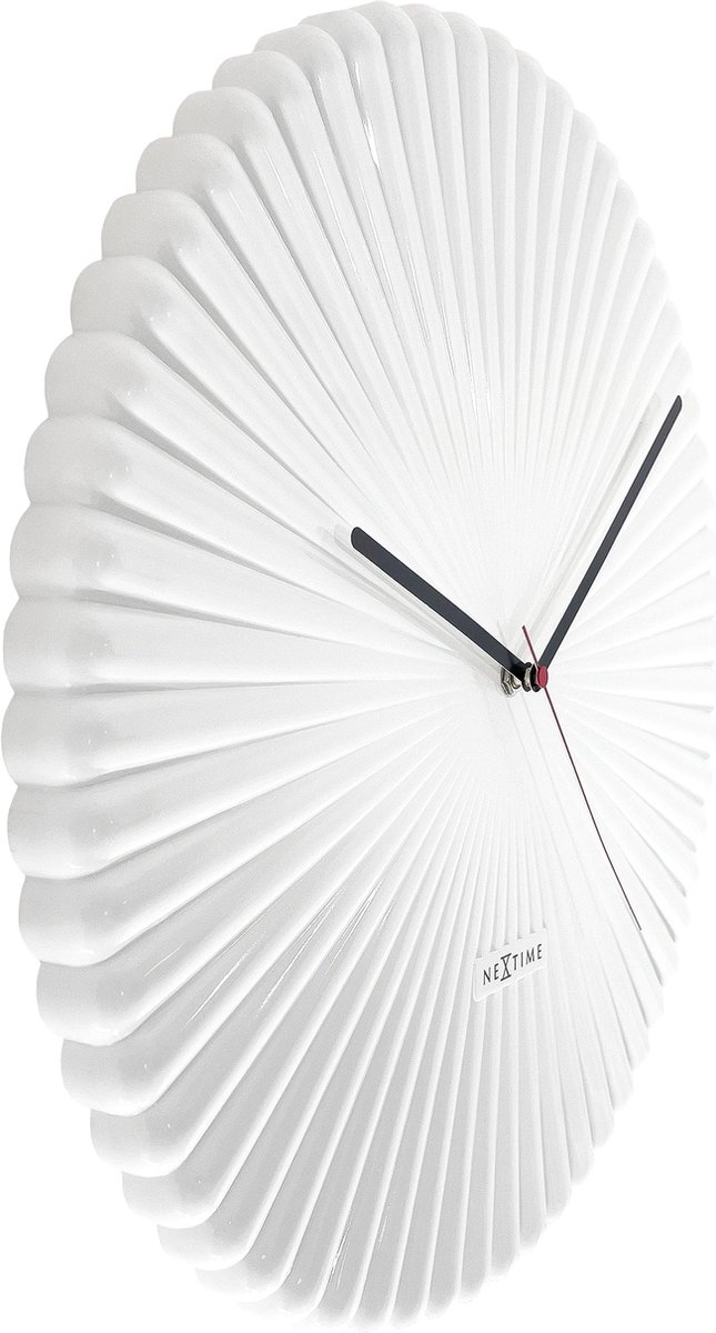 Wandklok 40cm - Stil - Wit - Polyresin - NeXtime 'Mousse'