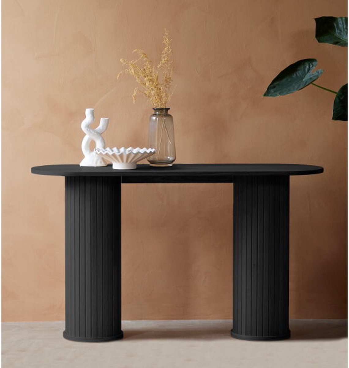 Sidetable Nola eiken 130 cm - Zwart