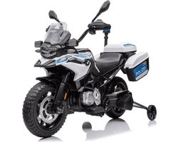 BMW F850 GS Full Option Elektrische Politiemotor 3 tot 6 jaar – Officieel Gelicentieerde Kindermotor met Sirene, Politieverlichting & Opbergboxen – Li-ion Kindermotor met Verwijderbare Zijwieltjes & EVA Banden – Wit