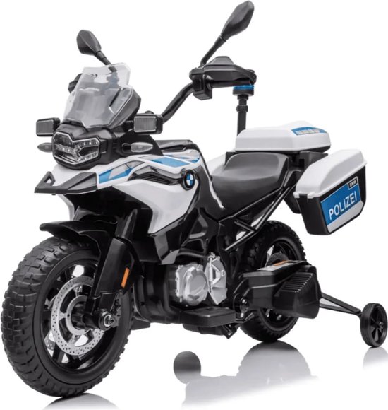 BMW F850 GS - Politiemotor voor Kinderen - 12V - 3 tot 6 jaar - met Sirene - Wit