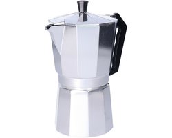 Zilveren percolator / espresso apparaat voor 9 kopjes - 400 ml - Koffiezetapparaat - Koffiezetter voor camping/caravan