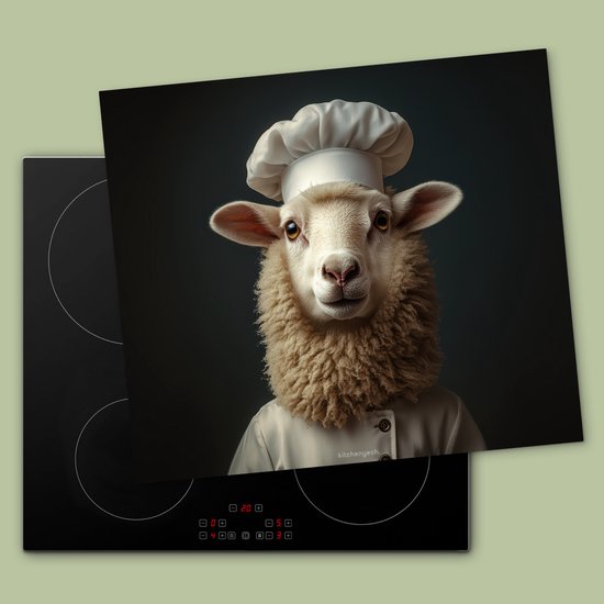 KitchenYeah® Protection plaque induction 60x50 cm - Mouton - Laine - Cuisine - Protege plaque de cuisson - Couvre plaque induction - Protecteur d'induction - Cuisine