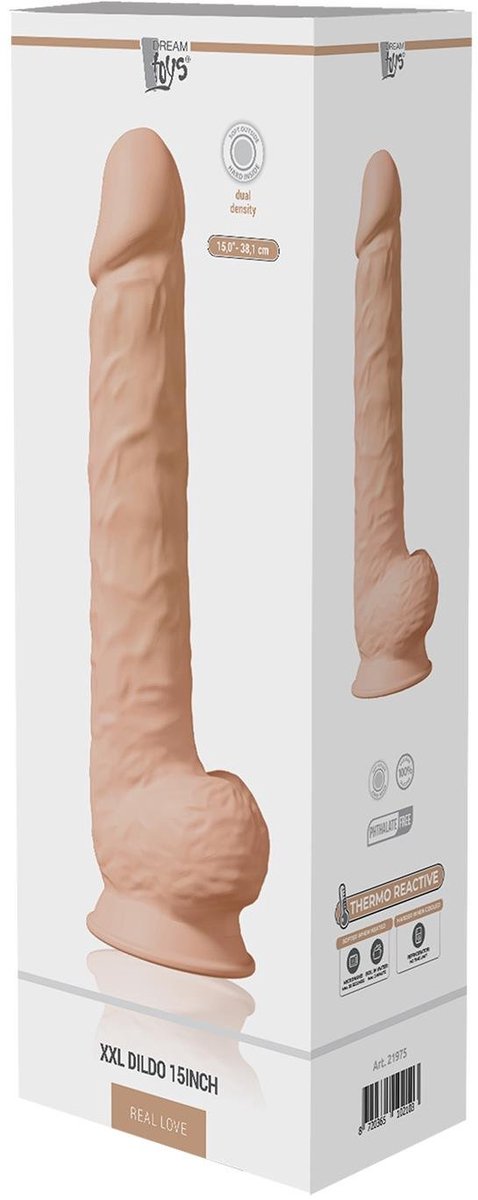 Goedkoopste Dream Toys Dildo Love Toy Real Love Dual Density Xxl Dildo 15Inch Flesh beige