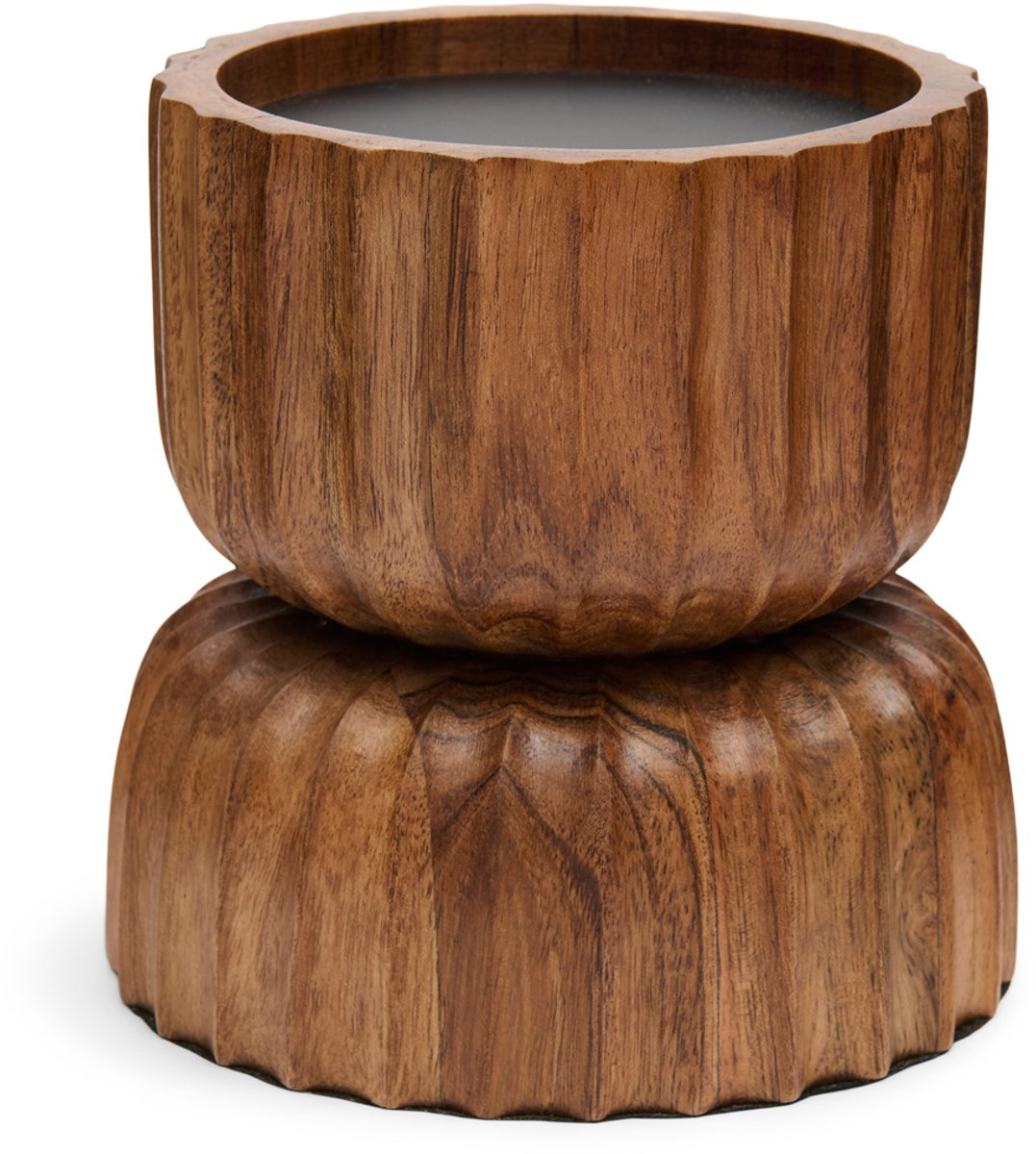 Riviera Maison Kandelaar Stoompkaars Bruin - Josh Kaarsenhouder - Hout - (ØxH) 14x14