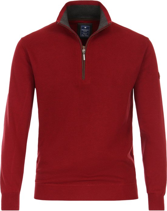Pull skipper homme Redmond en coton - col montant - rouge (épaisseur moyenne)
