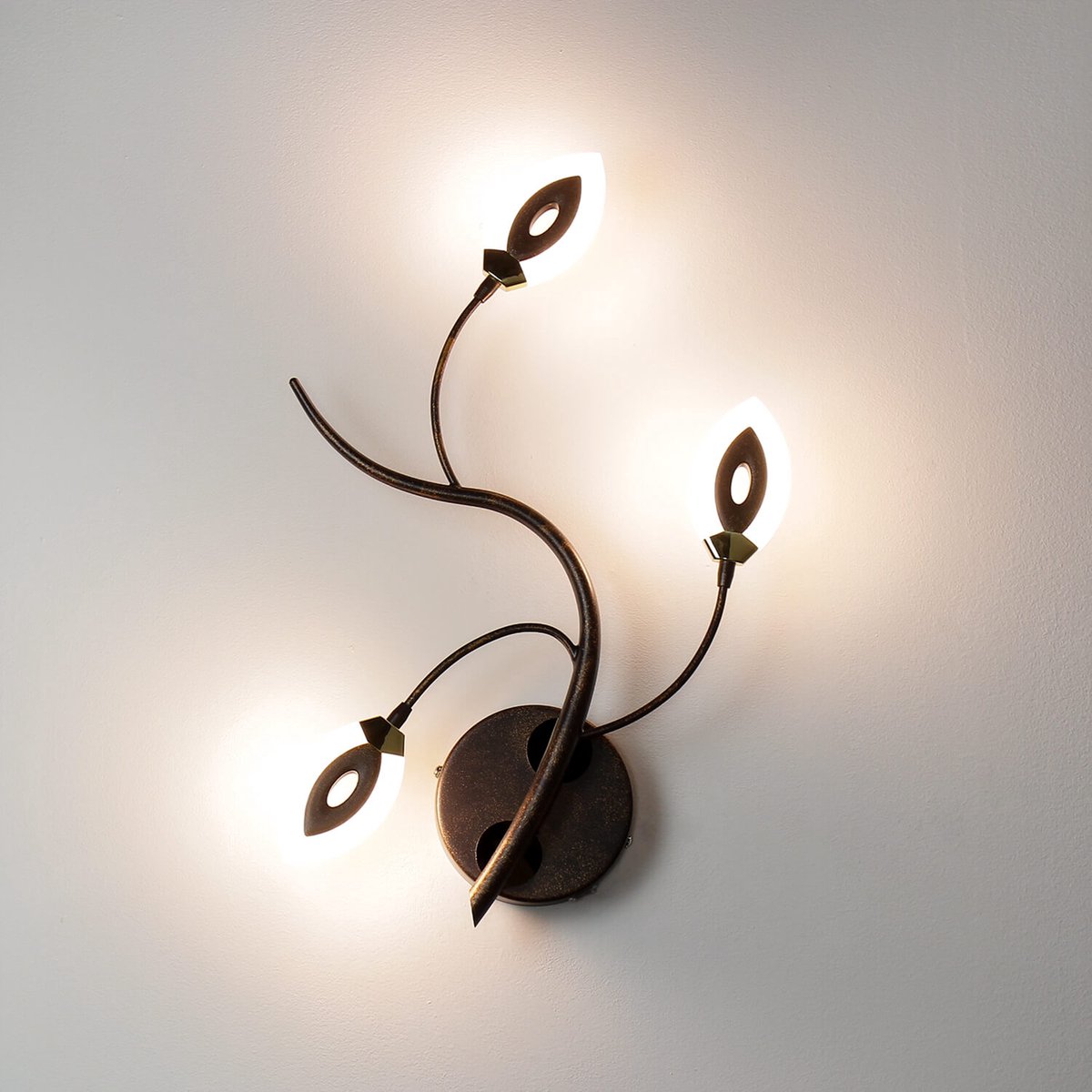 Licht-Erlebnisse - Gori - LED - Wandlamp - 3000K - 600lm - van - Metaal - in - Roestbruin goud
