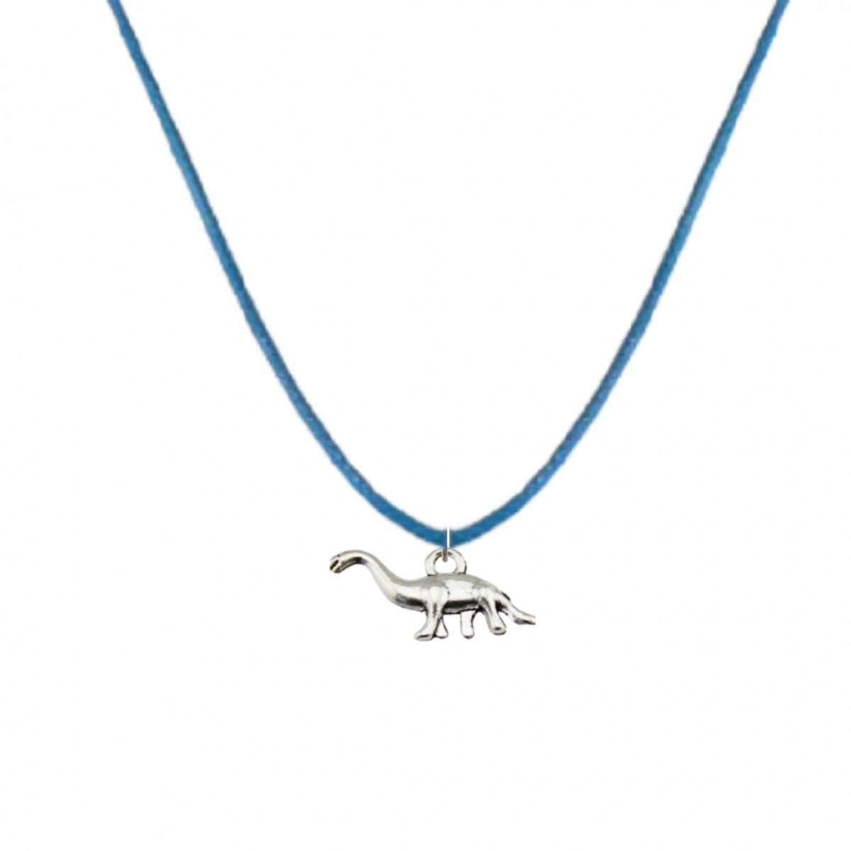 Ketting-Dinosaurus - Blauw- 45 cm- Charme Bijoux
