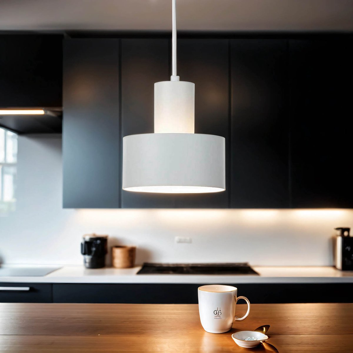 Licht-Erlebnisse - Rif - Hanglamp - E27 - van - Gelakt staal - in - wit