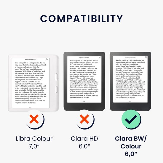 kwmobile e-reader hoesje geschikt voor Kobo Clara BW / Colour hoes - E reader flip case van kunstleer - Ereader cover met stand - bibliotheek design in meerkleurig van kwmobile — afbeelding 3
