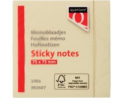 Quantore memoblok 75 x 75 mm geel (100 vel)