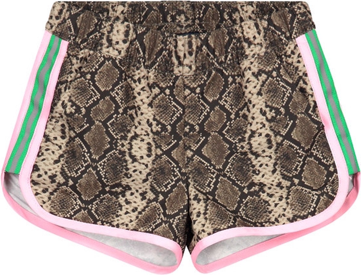 Quapi zwemshort Alody bruine snake print voor meisjes - maat 98/104