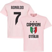 Campioni D'Italia 37 Ronaldo 7 T-Shirt - Roze - M