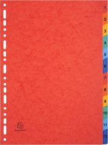 10x Tabbladen glanskarton 225g - bedrukte tabs - 12 tabs - 1 tot 12 - A4, Geassorteerd