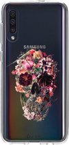 Casetastic Samsung Galaxy A50 (2019) Hoesje - Softcover Hoesje met Design - Transparent Skull Print