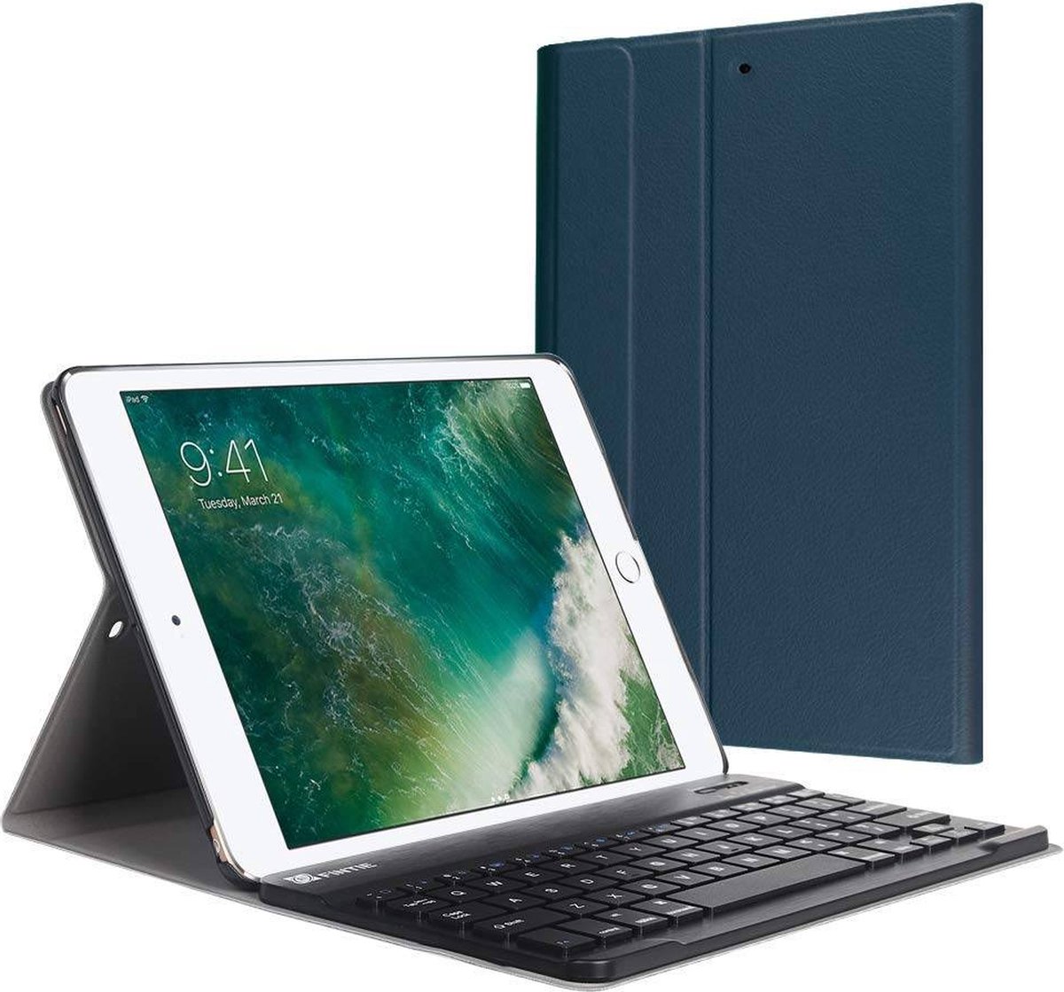 iPad 9.7 (2017/2018) Case - Bluetooth toetsenbord hoes - QWERTY layout - Magneetsluiting - Sleep/Wake-up functie - Blauw