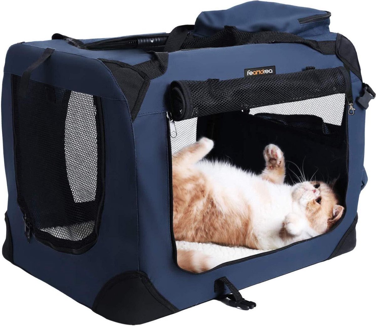 Nancy's Hondenbox - Transportbox Auto - Honden Transportbox - Opvouwbare Kattenbox - Donkerblauw