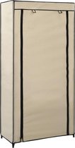 Schoenenkast met hoes 58x28x106 cm stof créme