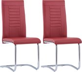 Eetkamerstoelen 2 st kunstleer rood