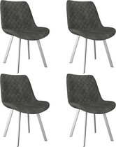Eetkamerstoelen 4 st kunstsuéde grijs