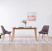 Eetkamerstoelen 2 st stof taupe