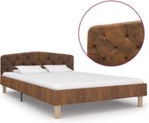 Bedframe kunstsuéde bruin 120x200 cm