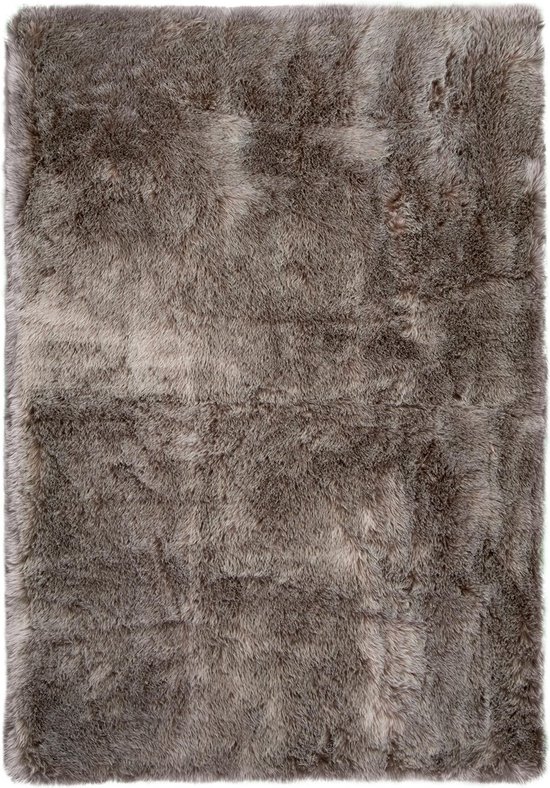 Extra zacht effen vloerkleed Samba - Taupe - 160x230 cm