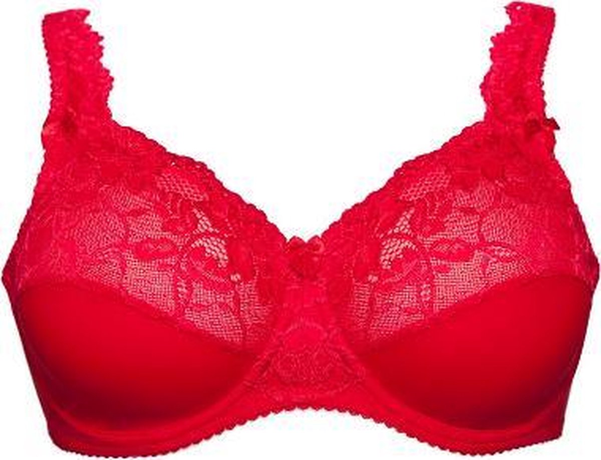 Plaisir Beate beugel BH rood 105H-grote maten met draagcomfort