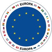 50x Bierviltjes Europa thema print - Onderzetters Europese vlag - Landen decoratie feestartikelen