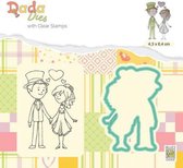 DDCS024 Nellie Snellen - DADA Die & Clear stamp marriage - In Love - liefde valentijn huwelijk