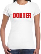 Dokter verkleed t-shirt wit voor dames - arts carnaval / feest shirt kleding / kostuum XS