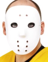 SMIFFYS - Wit plastic hockeymasker voor volwassenen - Maskers > Half maskers