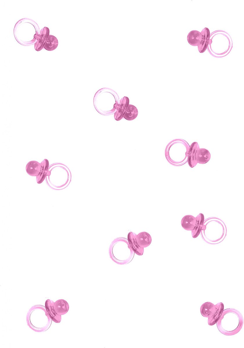 UNIQUE - Kleine transparante roze lolly's set van 18