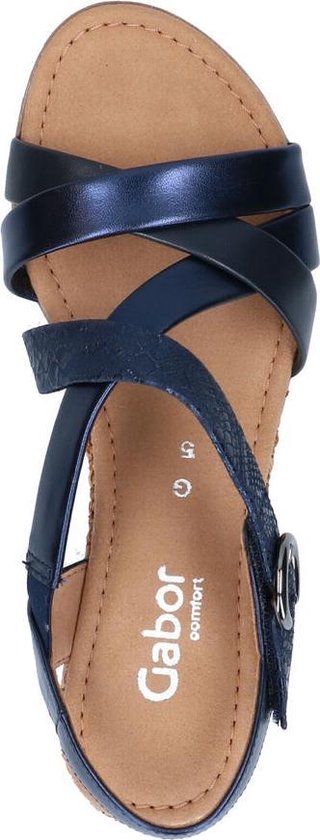 Gabor Comfort sandalen met hak blauw - Schoenen.nl