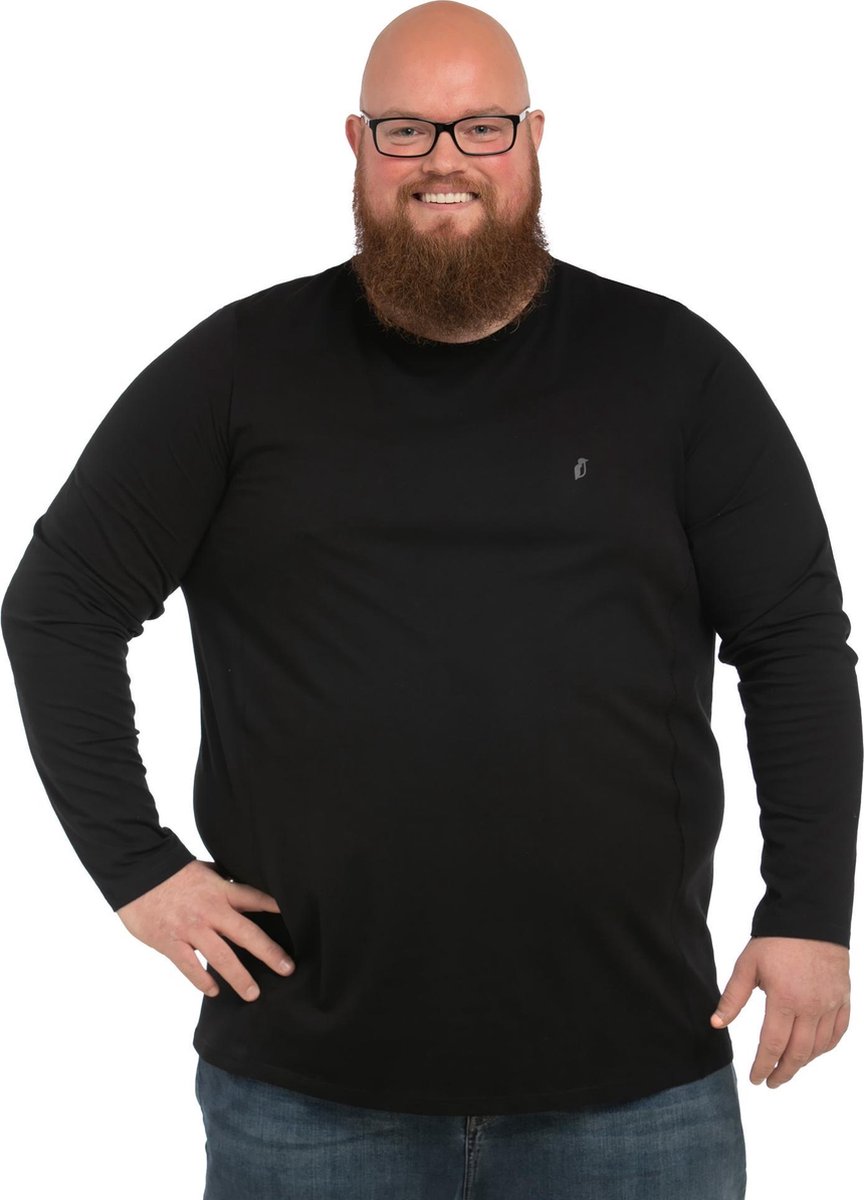 Alca heren T-Shirt Long Sleeve Crew Neck Black 3XL-B | Grote maten |Buikmaat 129 -134 cm buikomvang | XXXL