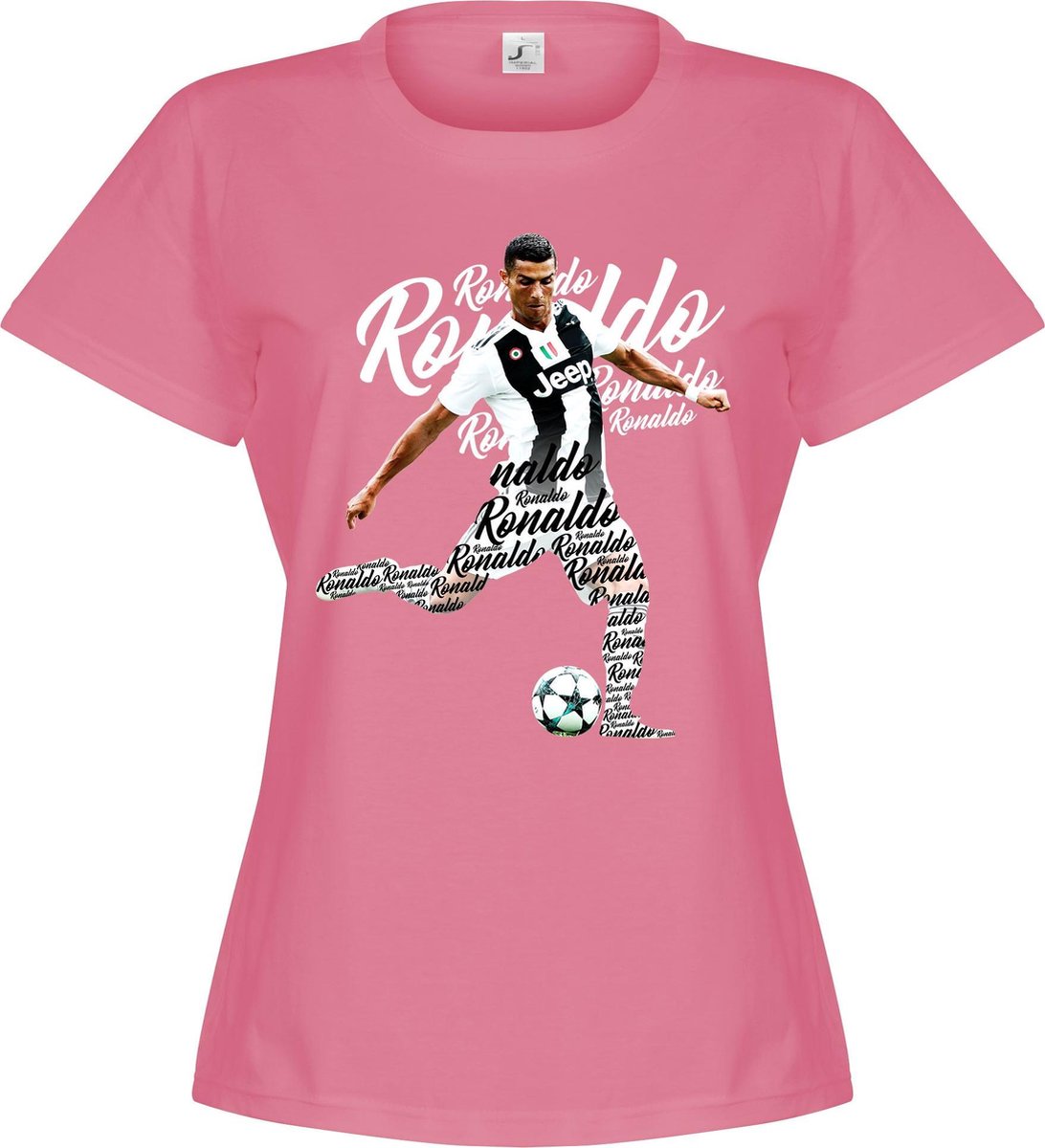 Ronaldo Script Dames T-Shirt - Roze - L | bol.com