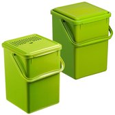 ROTHO organische compostbak 8,0 liter limoengroen (met actieve-koolstoffilter) | Composter voor meer duurzaamheid in het huishouden