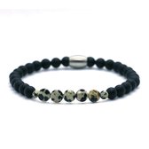 Heren armband - mat onyx 6mm - tijgeroog - Ibizamen