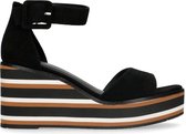 Manfield - Dames - Zwarte suède sleehakken - Maat 39