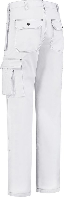 thumbnail: HASHOOB Schildersbroek Voor Heren – Witte Cargobroek, Stevig Katoen, Veel Zakken, Verstelbare Taille – Ademend En Licht – Perfect Voor Schilders, Klussers En Bouwvakkers
