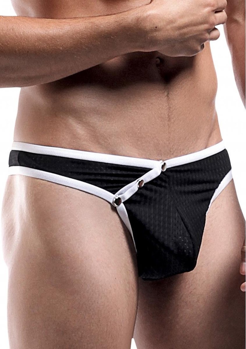 Goedkoopste Fly Away Snap Thong - Black - L/XL