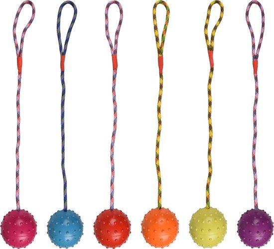 WEPO Hondenspeelgoed, Rood, Diameter 7 Cm, Bal Aan Touw, Werpbal Voor Honden Interactief Hondenspeelgoed Met Tandverzorgingsfunctie Als Trek Werp En Kauwspeelgoed Gebreid 652423338