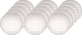 15x Lanternes boule de luxe blanc 25 cm