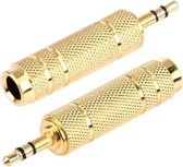 3.5MM Male Aux naar 6.35MM Female Microfoon Aansluiting Adapter|Gold Plated|Premium Kwaliteit