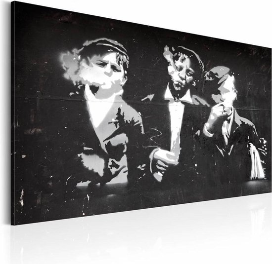 Schilderij - Street Gang (Retro style), Zwart-Wit, 3 maten, Premium print |  bol.com