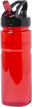 Rode drinkfles/waterfles met schroefdop 650 ml - Sportfles - BPA-vrij