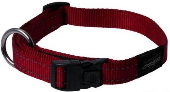 Rogz For Dogs Fanbelt Halsband - Rood - 20mm x 34-56cm