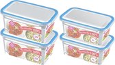 4x Contenants pour bouillon / nourriture 2 et 2,5 litres transparent / plastique bleu / plastique - Kiev - Contenant alimentaire hermétique / hermétique - Mealprep - Repas de magasin